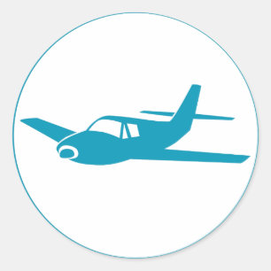 Simple blue airplane seal stickers