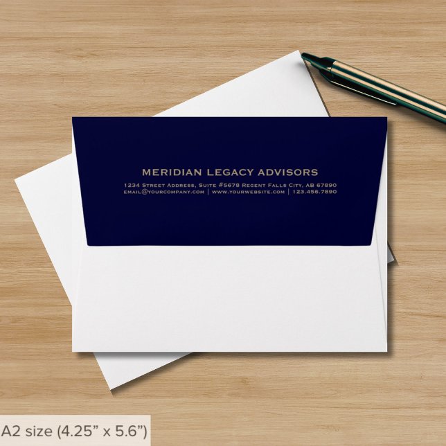 Simple Blue and Gold Typographic A2 Envelope (Creator Uploaded)