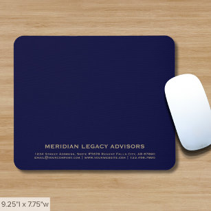 Simple Blue and Gold Typographic Mousepad
