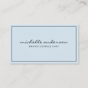 Simple Blue and Pink with Border Business Card