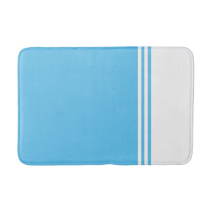 Simple Blue and White Bath Mat