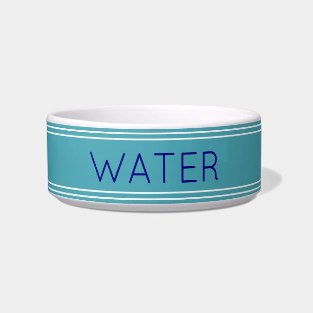 Simple Blue and White Water Pet Bowl (Front)