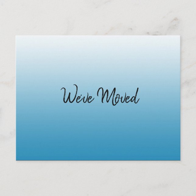 Simple Blue and White We've Moved Sign Announcement Postcard (Front)