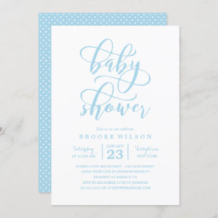 Simple Blue Baby Shower Invitation