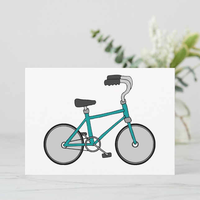 Simple Blue Bicycle Retro Bike Invitation (Creator Uploaded)