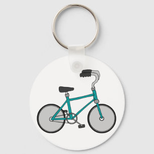 Simple Blue Bicycle Retro Bike Keychain