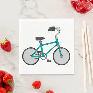 Simple Blue Bicycle Retro Bike Napkin