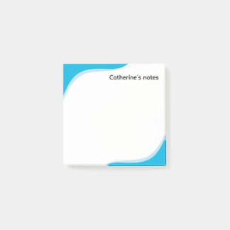 Simple blue & black waves customizable post-it notes
