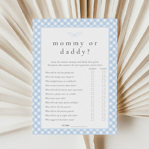 Simple Blue Bow maman ou papa carte de jeu