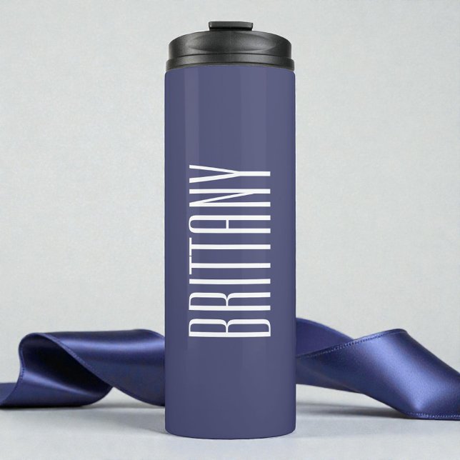 Simple Blue Bridesmaid Personalized Name Minimal Thermal Tumbler (Simple Blue Bridesmaid Personalized Name Minimal Thermal Tumbler)
