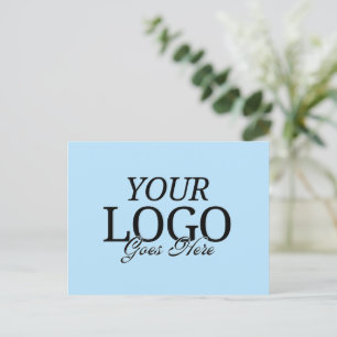 Simple Blue Company Logo With QR Code Business Postcard