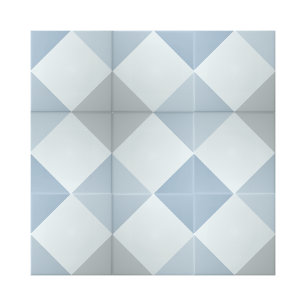 Simple Blue Diamond Square Geometric Pattern Tile