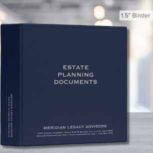 Simple Blue Estate Planning 1.5 Inch Binder