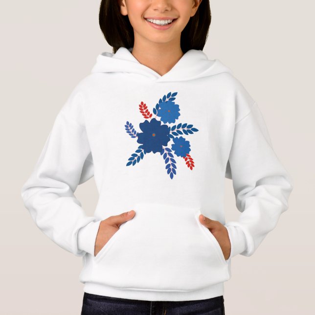 Simple blue flowers vector design (Front)