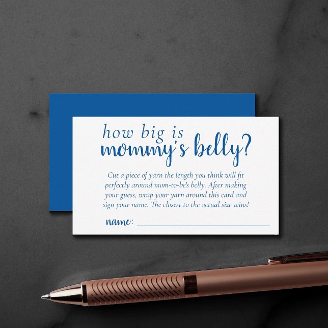 Simple Blue Game | Cerulean How Big is Mommy Belly Enclosure Card (Creator Uploaded)