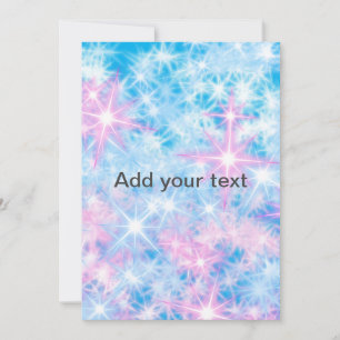 Simple blue glitter sparkle stars add your text c holiday card