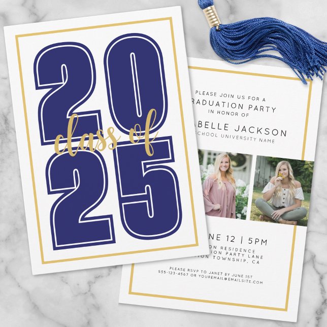 Simple Blue Graduate Photo Graduation Invitation (Simple Blue Graduate Photo Graduation Invitation)