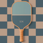 Simple Blue Green Monogram Initials Pickleball Paddle<br><div class="desc">Personalize this modern elegant design and custom monogrammed initials

Is it just me or is everyone playing pickleball these days? From retired parents to young adults,  pickleball is the sport sweeping the nation and is trending up. 

Watch out tennis!</div>