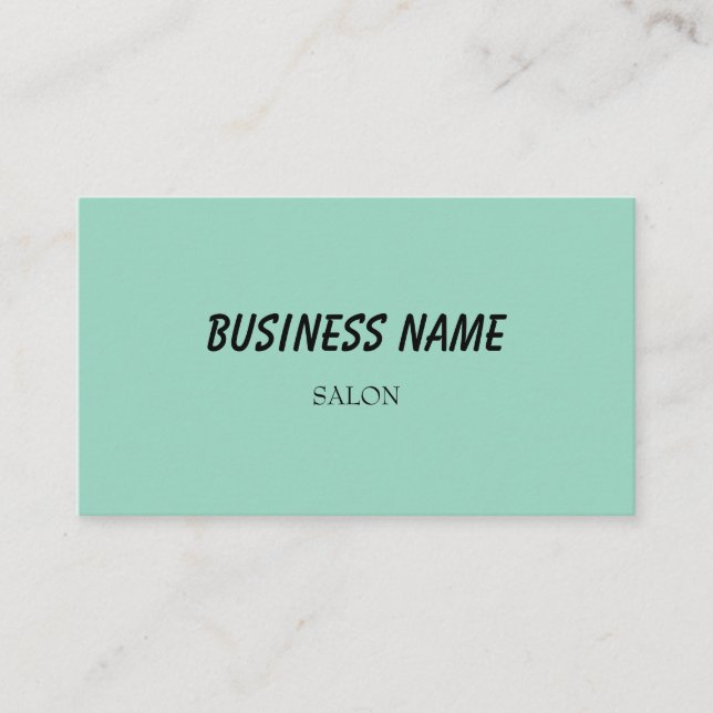 simple blue green watercolor script modern busines business card (Front)
