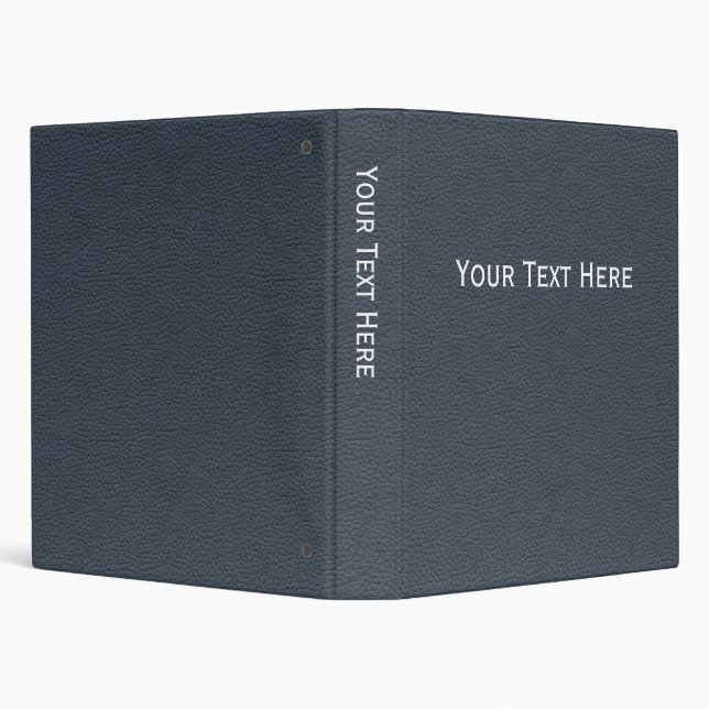 Simple Blue-Grey Leather Look Customizable Binder (Background)