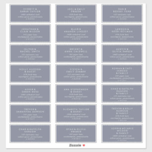 Simple Blue Grey Wedding Guest Address Labels