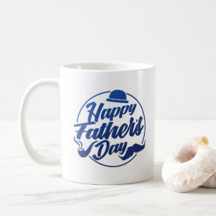 Simple Blue Happy Father's Day   Coffee Mug