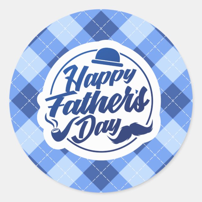 Simple Blue Happy Father's Day | Sticker (Front)