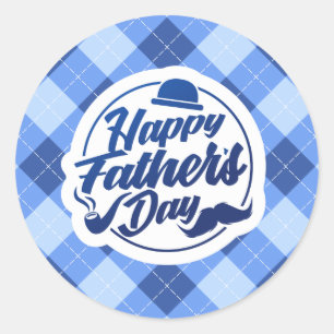 Simple Blue Happy Father's Day   Sticker