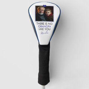 Simple Blue Heart Grandkid Grandparent Photo Golf Head Cover