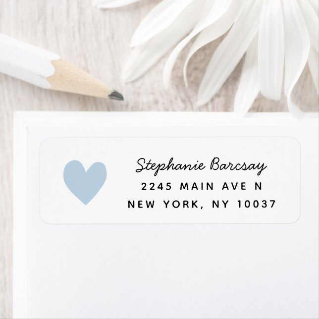 Simple Blue Heart Return Address (Insitu)