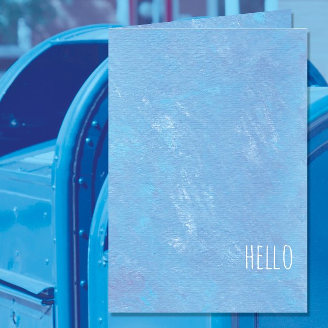 Simple Blue Hello Modern Blank Card (Creator Uploaded)
