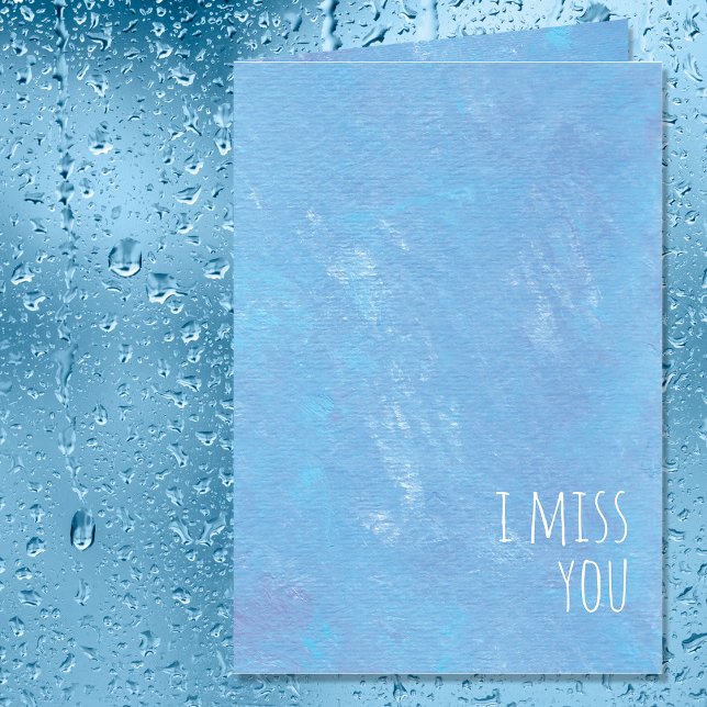 Simple Blue I Miss You Modern Card (Creator Uploaded)