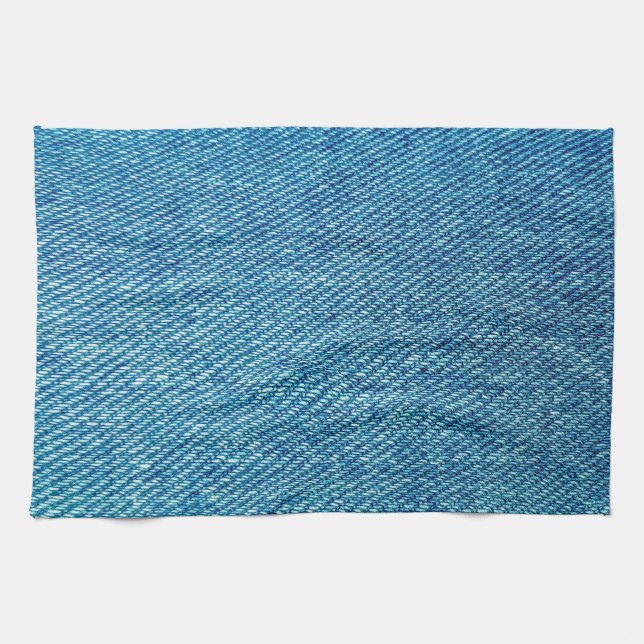 Simple Blue Jeans Denim Textile Texture | Kitchen Towel (Horizontal)