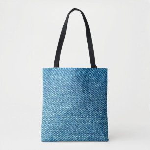 Simple Blue Jeans Denim Textile Texture   Tote Bag