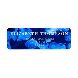 Simple Blue Jellyfish Label