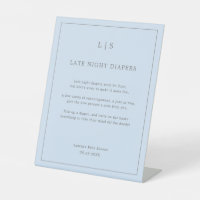 Simple Blue Late Night Diapers Baby Shower Game