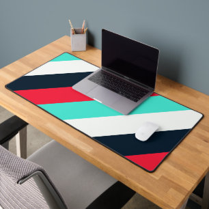 Simple Blue Lines Desk Pad for Workspace