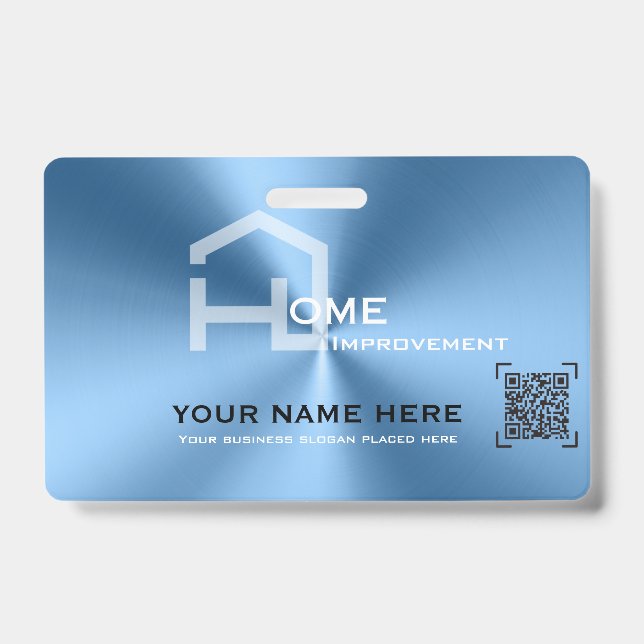 Simple blue minimalist modern business  badge (Front)