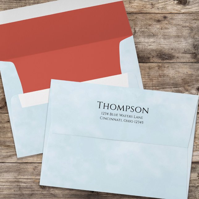 Simple Blue Minimalist Watercolor Red Plain Envelope (Creator Uploaded)