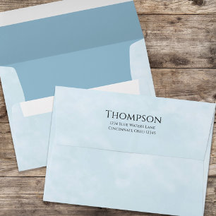 Simple Blue Minimalist Watercolor Simplistic Envelope