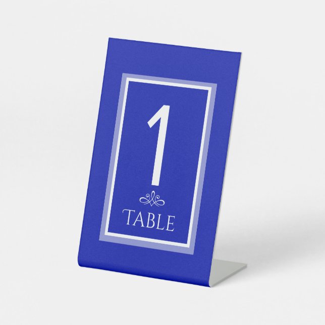 Simple blue modern minimalist  pedestal sign (Front)