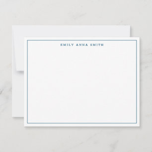 Simple Blue Modern Professional Border Note Card