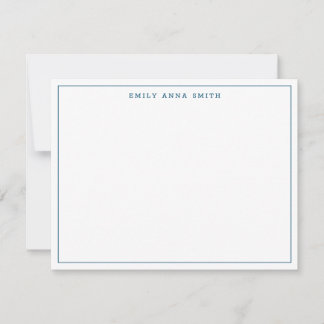 Simple Blue Modern Professional Border Note Card