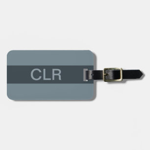 Simple Blue Monogram Initials Luggage Tag
