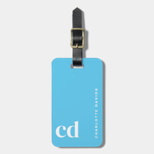 Simple Blue Monogram  Luggage Tag