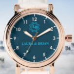 Simple Blue Monogram Watch<br><div class="desc">Monogram Watch</div>