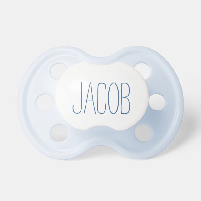 SIMPLE BLUE NAME BOY PACIFIER (Front)