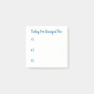 Simple Blue On White Gratitude Post-it Notes