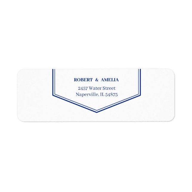 Simple Blue Personalised Return Address (Front)