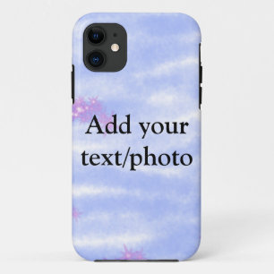 Simple blue pink watercolor add your text name th iPhone 11 case